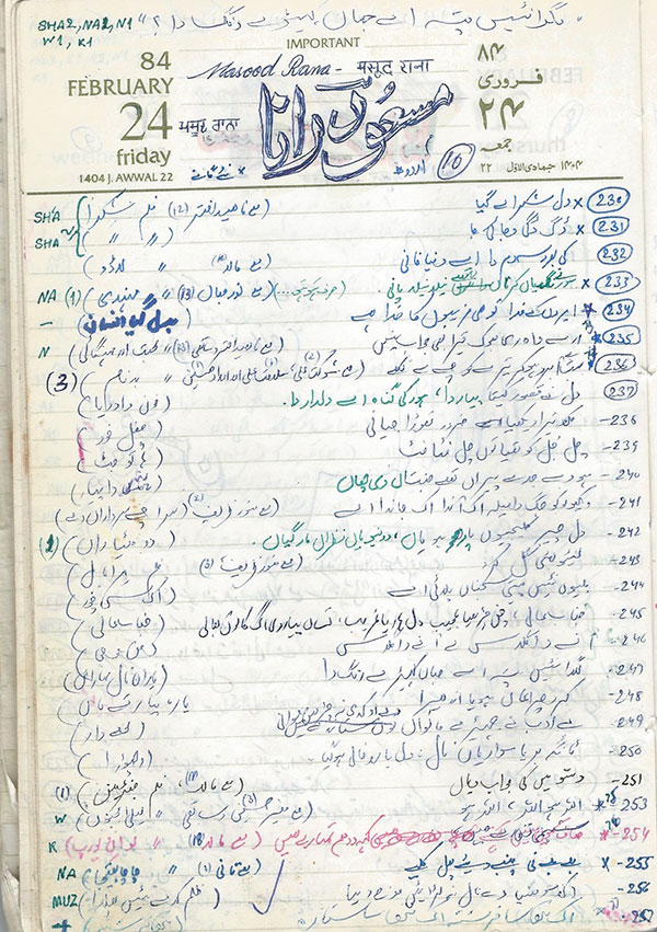 مسعودرانا کے گیتوں کے تحقیقی مراحل