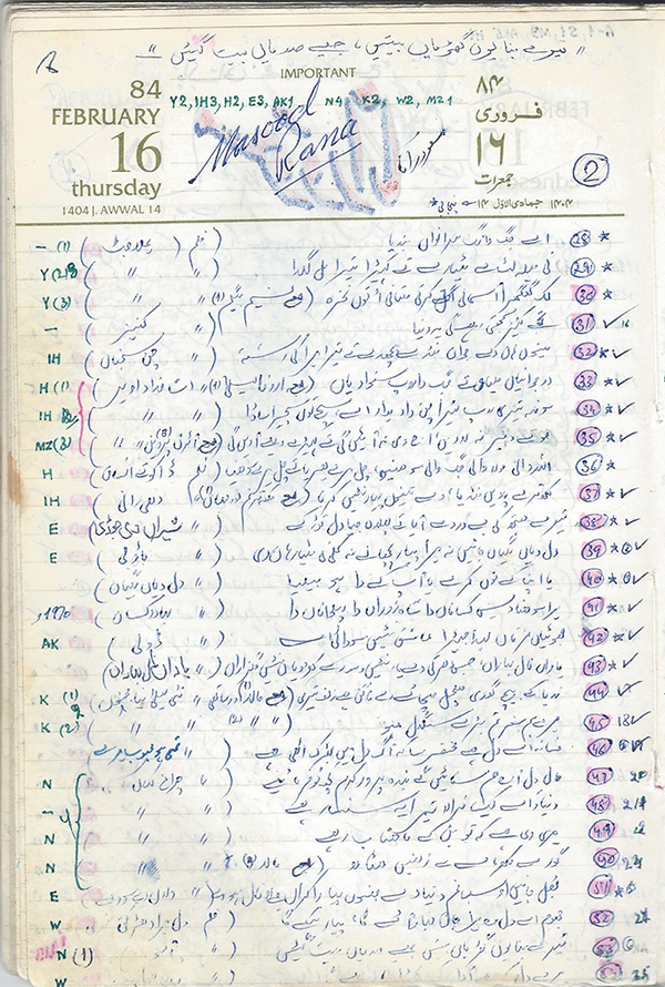 مسعودرانا کے گیتوں کے تحقیقی مراحل