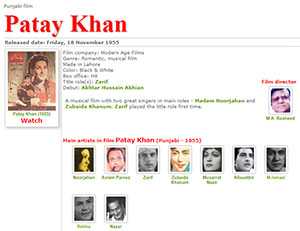 پاکستان فلم میگزین پر فلم پاٹے خان (1955) کی معلومات