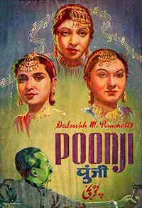 راگنی ، منورما ، اختری اور ایم اسماعیل
فلم پونجی (1943)